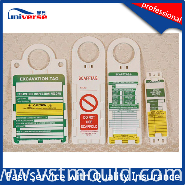 China Manufacturer Plastic Scaffolding Tag Holder with Tag and Marker Pens